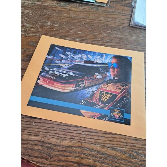 Vintage Rusty Wallace 8x10 Driver Card Miller Genuine Draft MGD #27 Spec Nascar - Picture 1 of 2